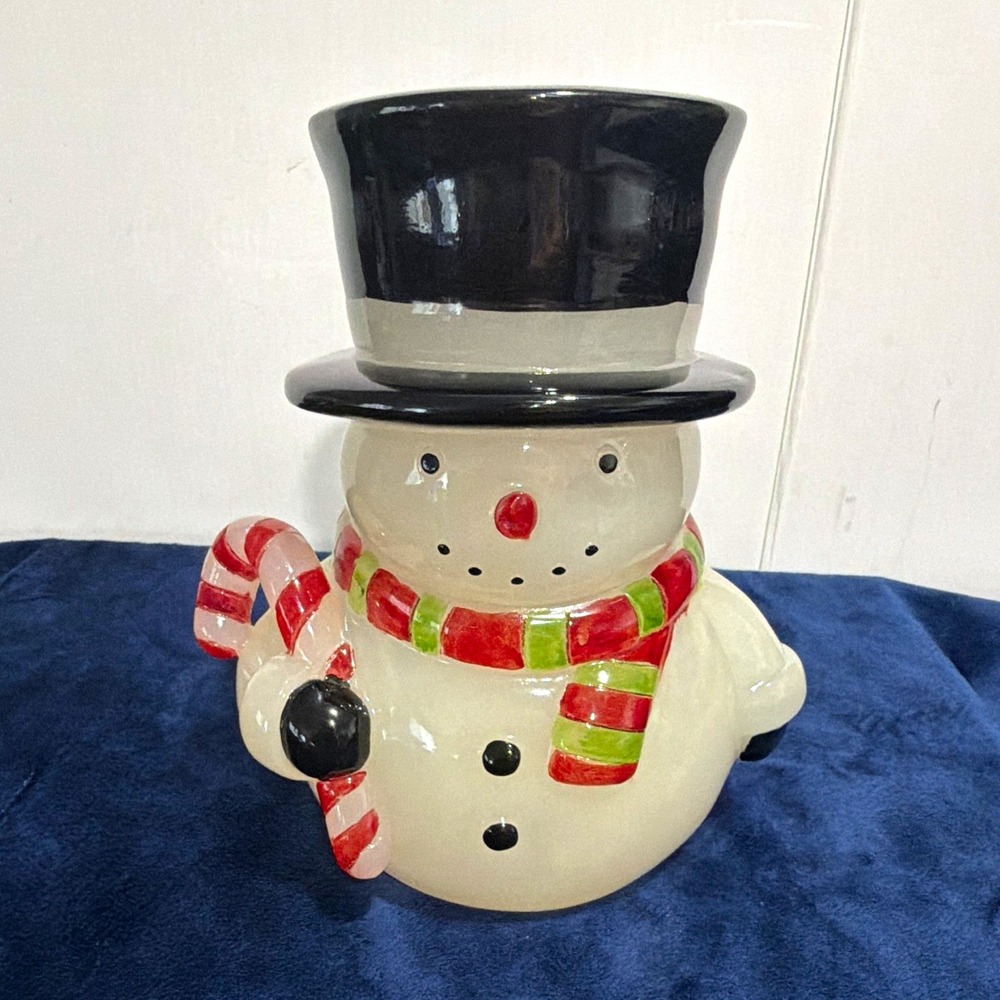 High Quality Lit Tabletop Snowman Figurine 7" Hand Painted Christmas Cordless